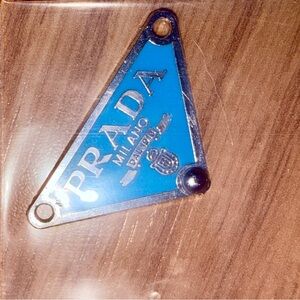 Prada Replacement Zipper Pull in Blue and Silver